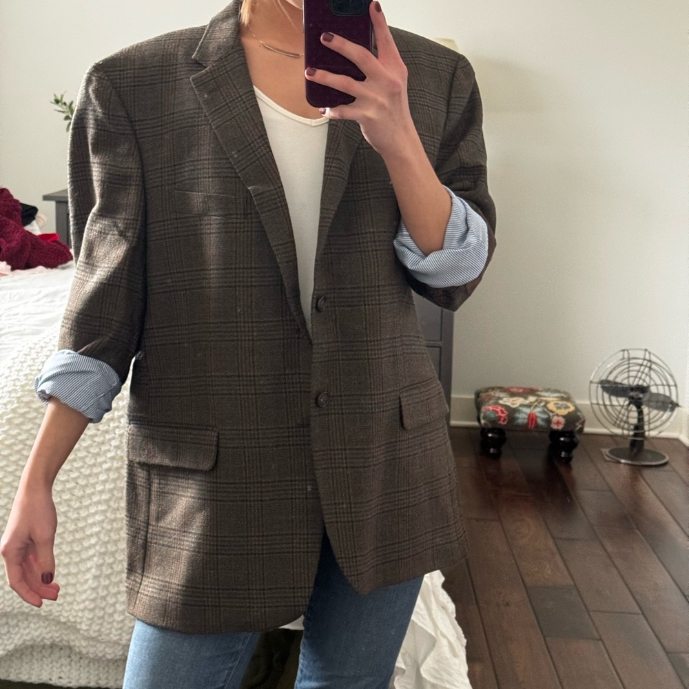 Brown Plaid Blazer